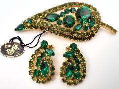 Green Navettes Brooch