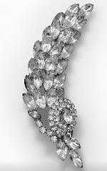 Clear Navettes Brooch