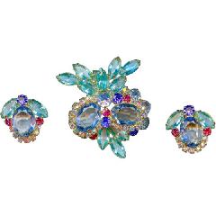 Blue Oval Earrings Clip