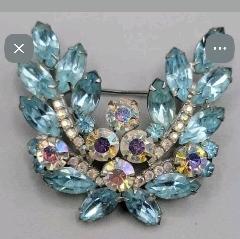 Blue Navettes Brooch