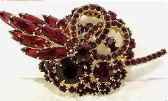 Red Navettes Brooch