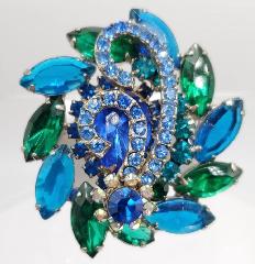Multiple Colors Pear Brooch