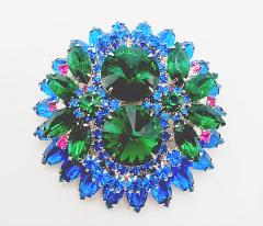 Multiple Colors Navettes Rivoli/Margarita Brooch