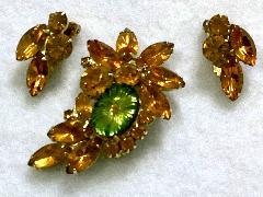 Topaz Pillowcase Molded/Cut Brooch