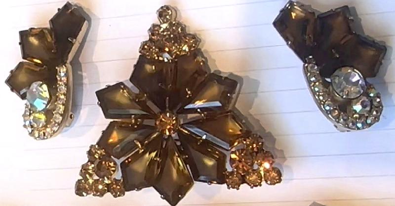 Front view of Topaz Kite Frosted Brooch
