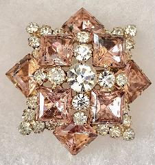 Pink Square Brooch