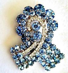 Blue Chatons Only Brooch