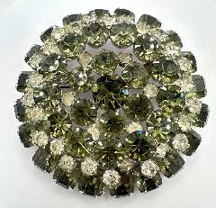 Green Emerald Cut Brooch