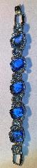 Blue Emerald Cut Bracelet 5 Link