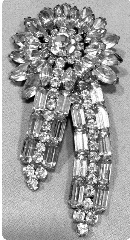 Front view of Clear Baguettes Brooch