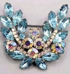 Turquoise Navettes Brooch