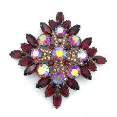 Red Navettes Brooch