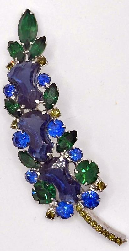 Front view of Blue Anchor Brooch