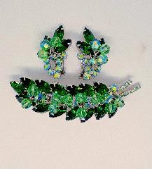 Green Navettes Brooch