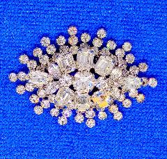Clear Emerald Cut Brooch