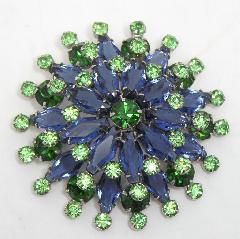 Blue Hexagon Brooch