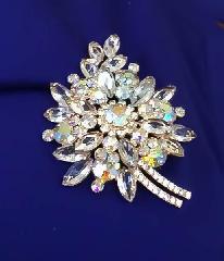 Clear Navettes Brooch