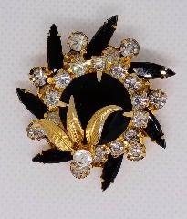 Black (jet) Navettes Brooch