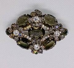 Gray (black Diamond) Oval Brooch