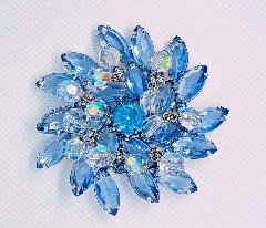 Blue Navettes Brooch