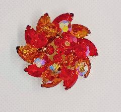 Orange Navettes Brooch