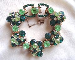Green Chatons Only Bracelet 5 Link