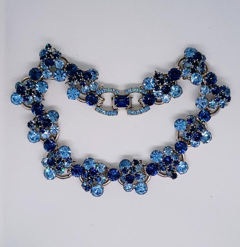 Front view of Blue Chatons Only Necklace