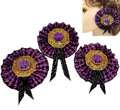Purple (cardinal) Cabochons Molded/Cut Earrings Clip