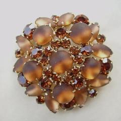 Topaz Navettes Frosted Brooch