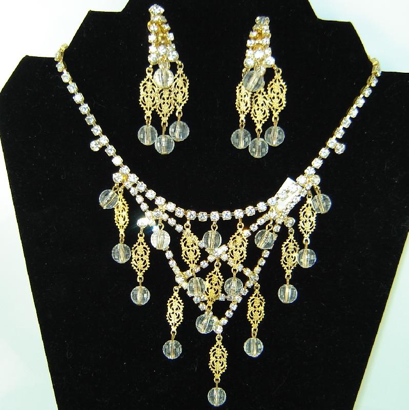 Front view of Clear Chatons Only Necklace