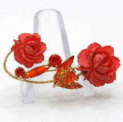Orange Navettes Molded/Cut Brooch