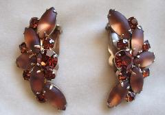 Topaz Navettes Frosted Earrings Clip