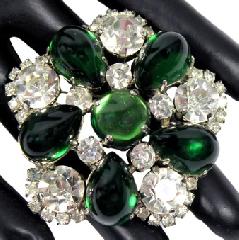 Green Cabochons Brooch
