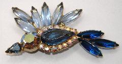Blue Pear Brooch