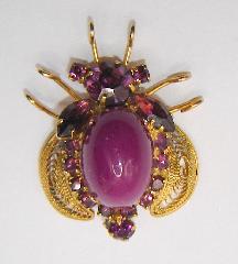 Purple (cardinal) Cabochons Brooch