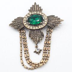 Green Oval Brooch