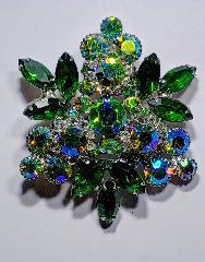 Green Navettes Brooch