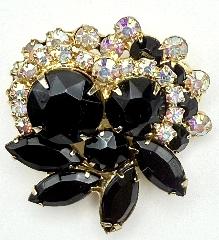 Black (jet) Navettes Brooch
