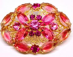Pink Navettes Givre Brooch