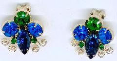 Multiple Colors Navettes Earrings Clip