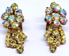 Yellow Chatons Only Earrings Clip