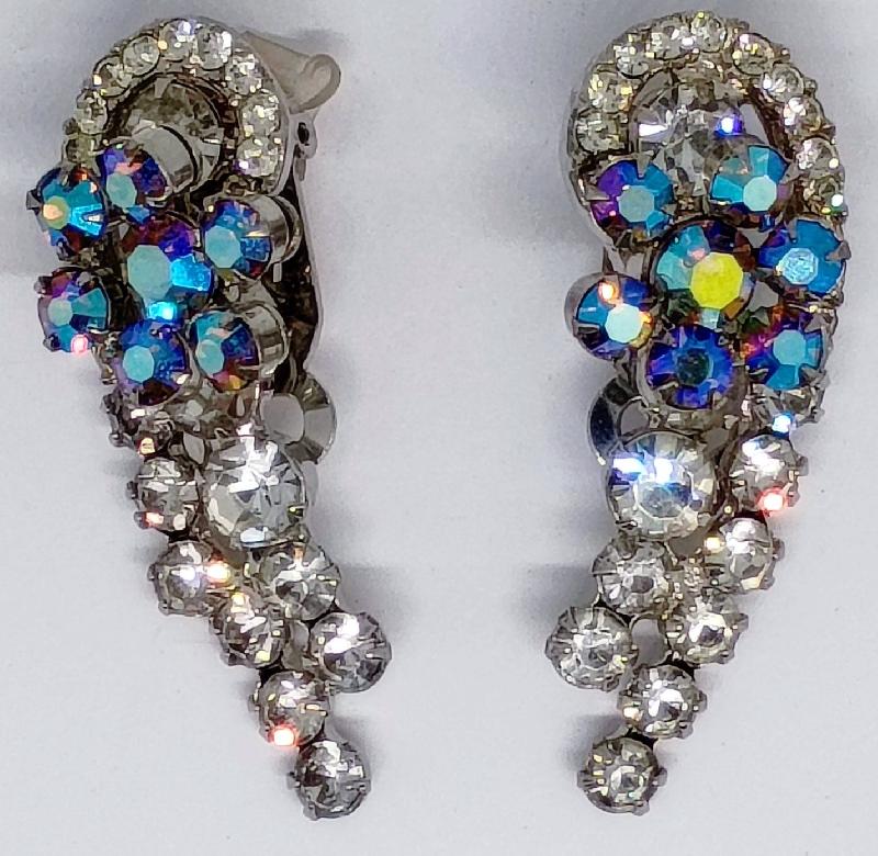 Front view of AB Chatons Only Earrings Clip