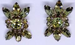 Green Navettes Earrings Clip