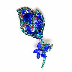 Blue Navettes Rivoli/Margarita Brooch