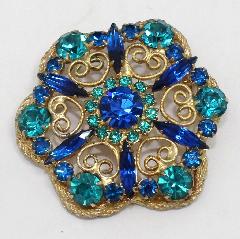 Blue Navettes Brooch