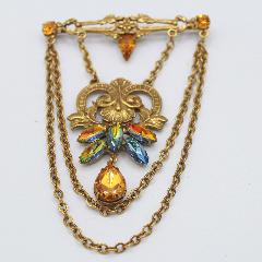 Topaz Pear Multi-Color/Shaded Brooch