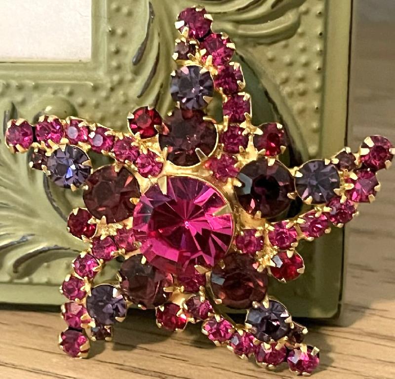 Front view of Multiple Colors Chatons Only Brooch