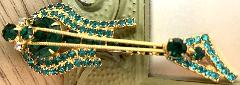 Green Chatons Only Brooch
