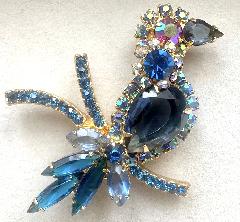 Blue Pear Brooch