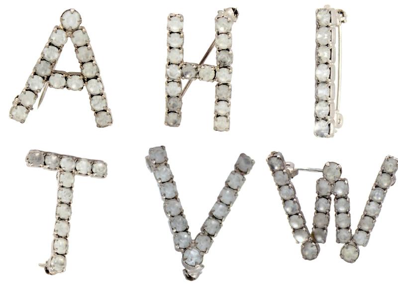 Front view of Clear Chatons Only Brooch